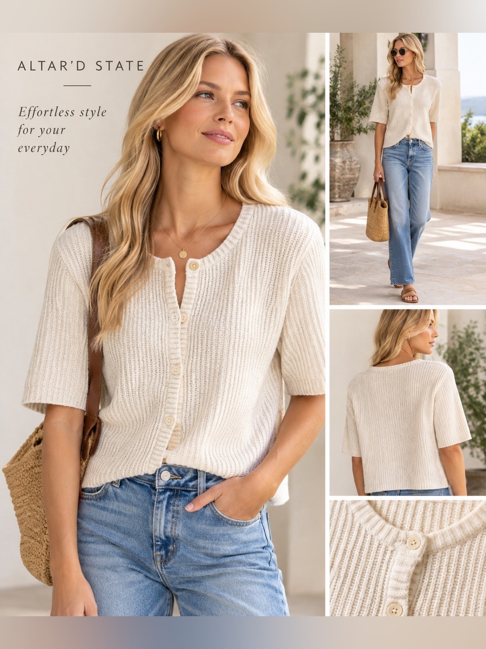 Altar'd State Kiley Short Sleeve Cardigan